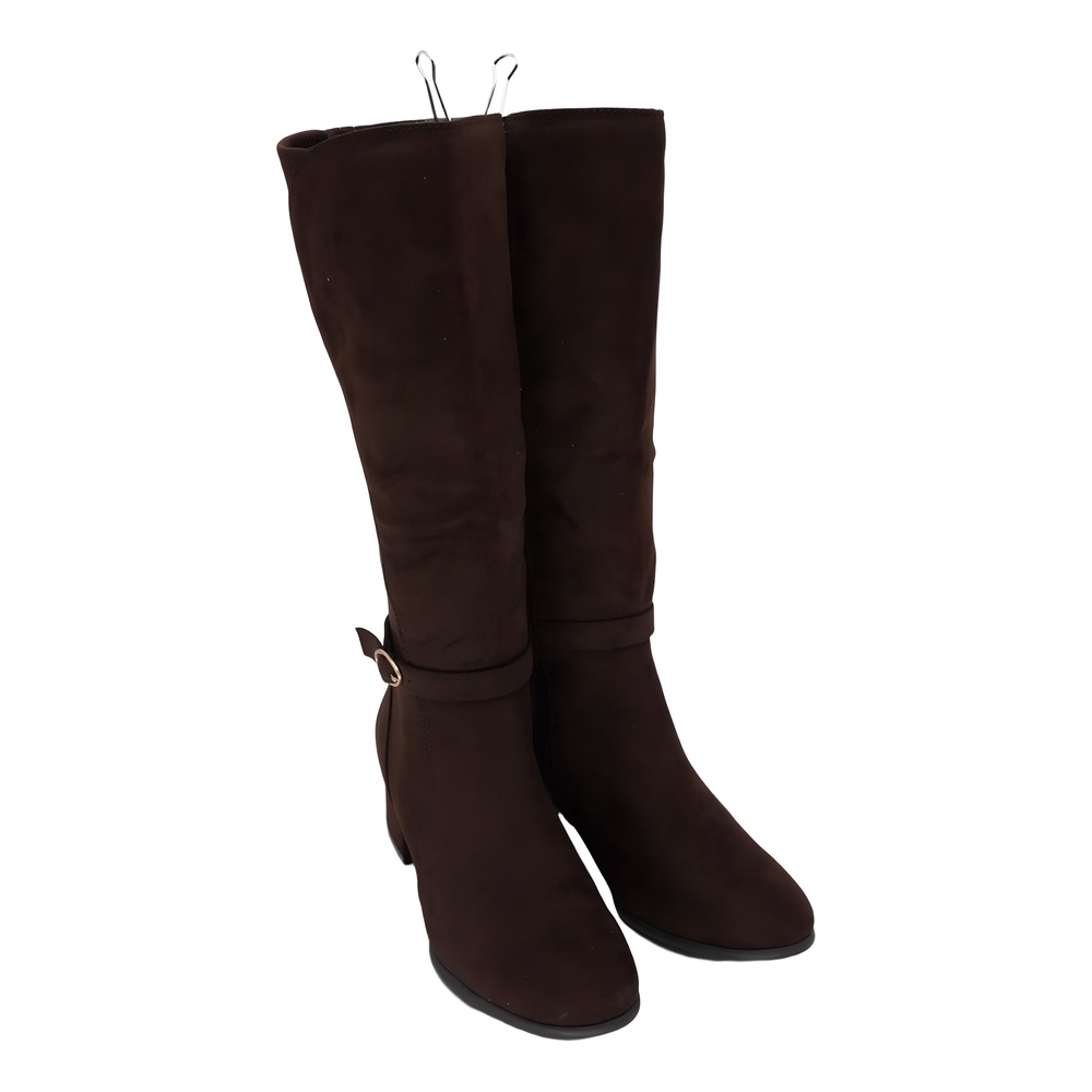 Kim Rogers Mariah Tall Round Toe Block Heel Boots Chocolate Brown Size 8M